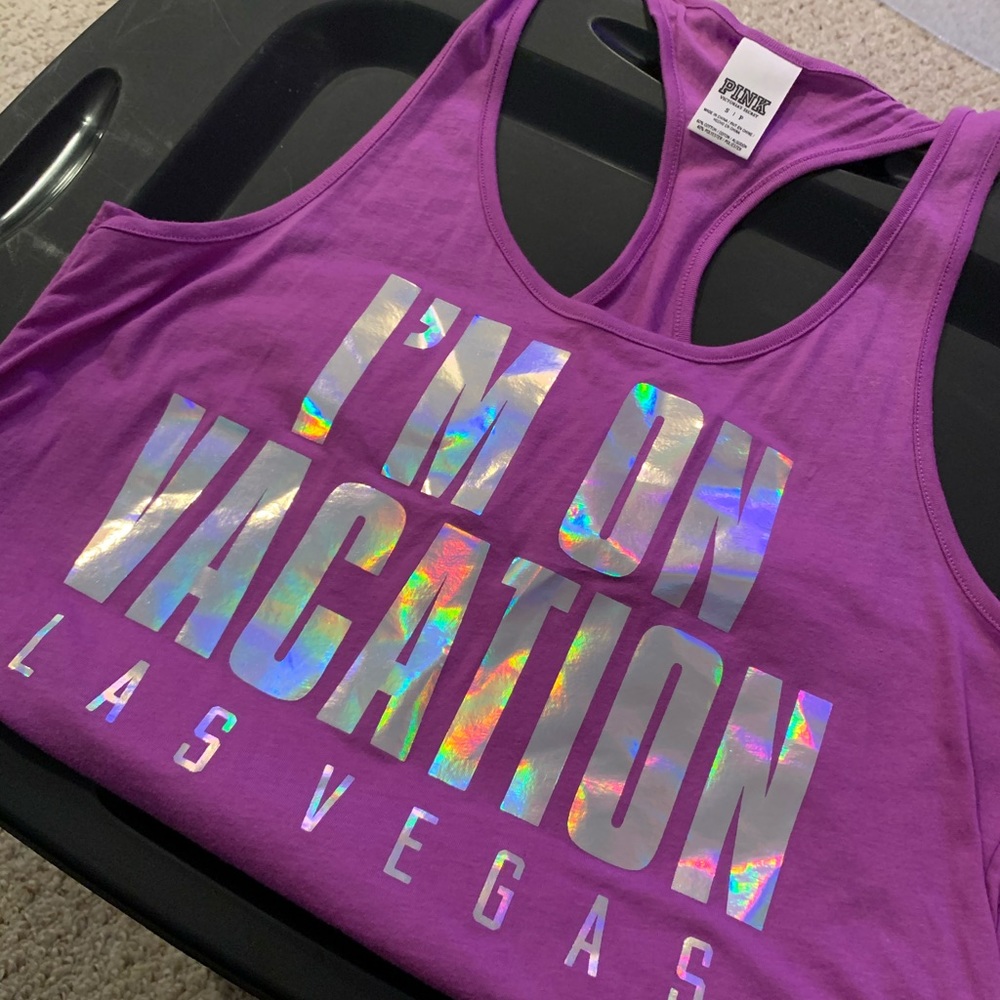 PINK Las Vegas exclusive razorback tank New small